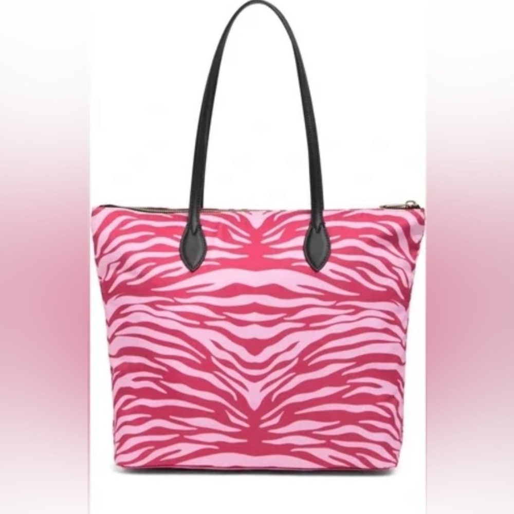 Furla Pink and Black Zebra Print Tote